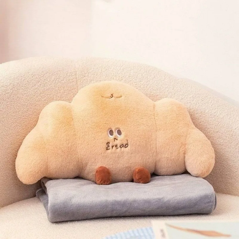 

Креативная подушка для хлеба 2-в-1, одеяло для офиса, подушка с коровьим рогом, мягкая подушка для кондиционера, автомобильное использование