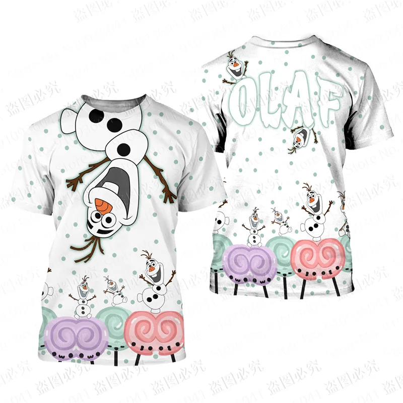 Frozen Cartoon Olaf 3D print Disney t shirt men women Short Sleeve casual style Summer Casual Streetwear Tee Tops Cartoon