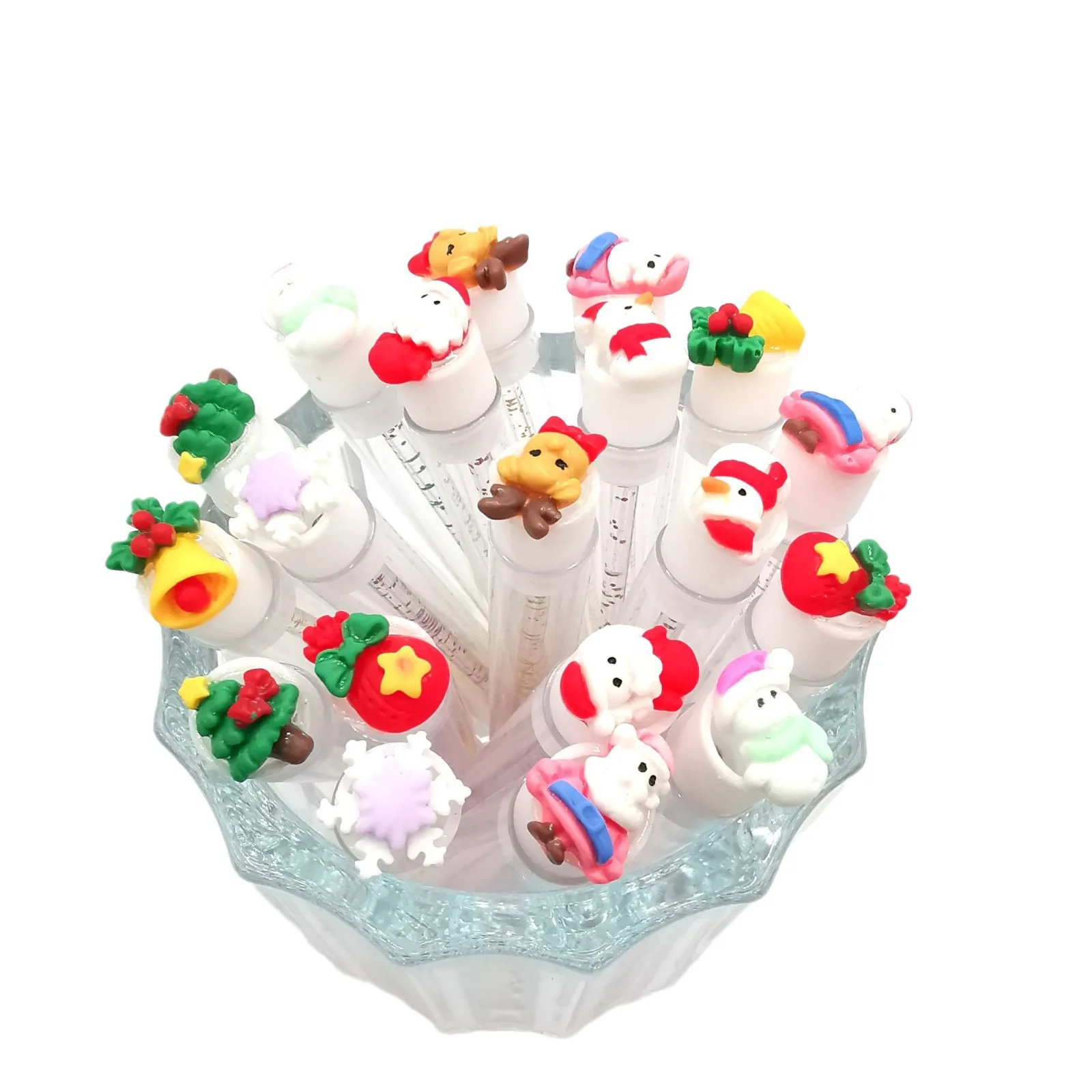 Custom Private Label Herbruikbare Wimper Lash Brush Tube Kerstcadeau Winter Sneeuw Kerstman Herten Kerst Wimper Lash Brush in Tube