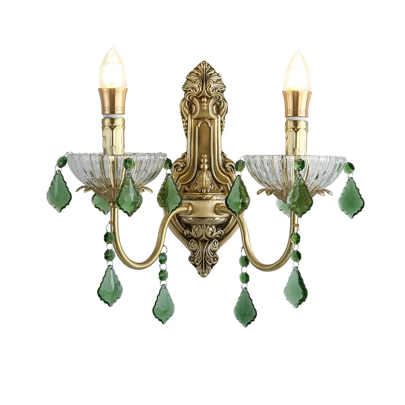 

French, vintage, crystal, wall lamp, European style, bedroom, bedside, living room, aisle