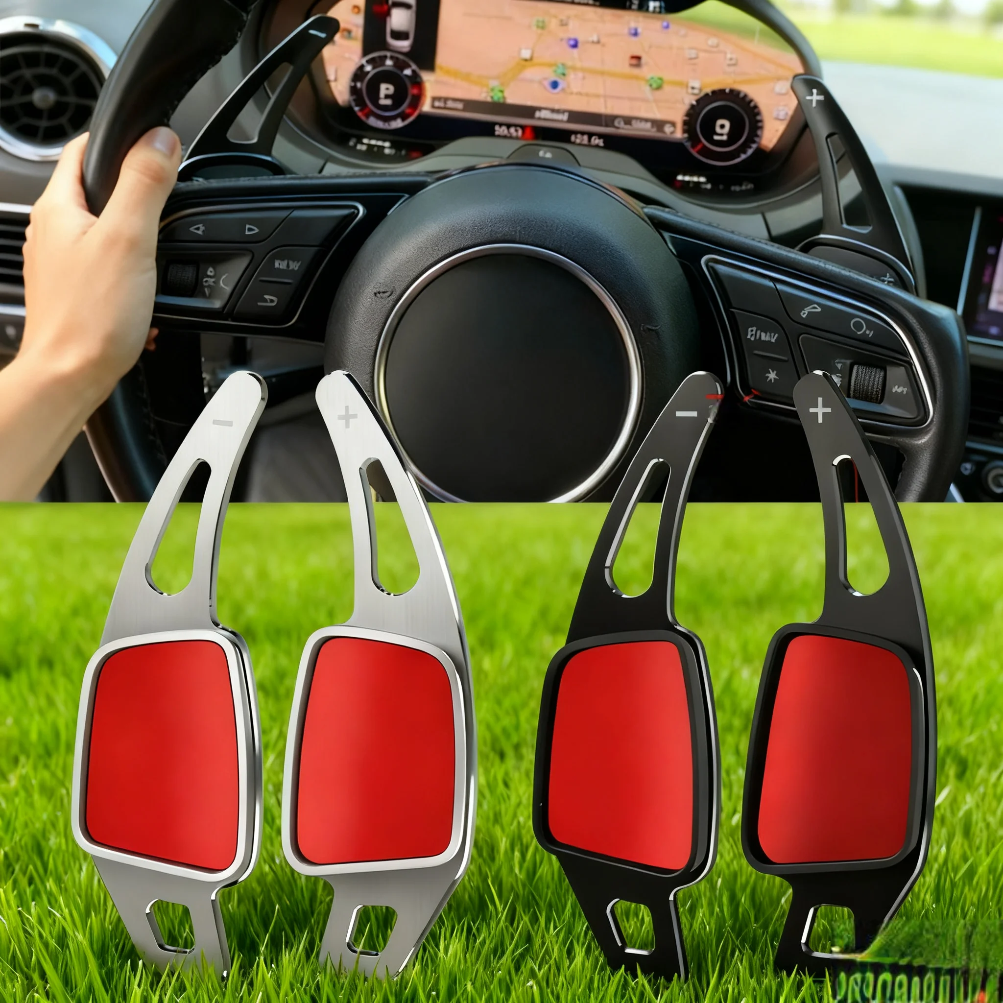 Shifter Paddle Shift ExtensionSteering Wheel Shift Paddle Shifter For Audi A3 S3 A5 S5 2017 A4 B9 Q7 2016-2017 TT TTS
