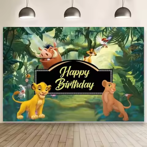 Photography Backdrop Lion King Banner For Birthday Party Supplies Forest Jungle Safari Photo Background Theme Baby Shower