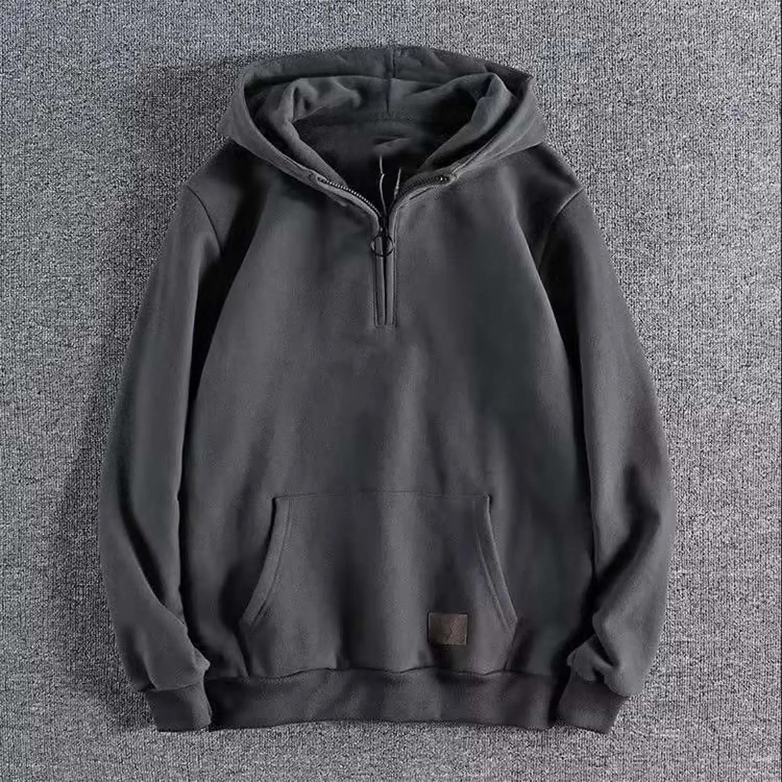 Erkekler Hoodie Polar Eşofman Gevşek Fit Orta Ağırlık Uzun Kollu Fermuarlı Kazak Kapşonlu Kazak Sıcak Tutmak Dış Giyim Sonbahar Kış