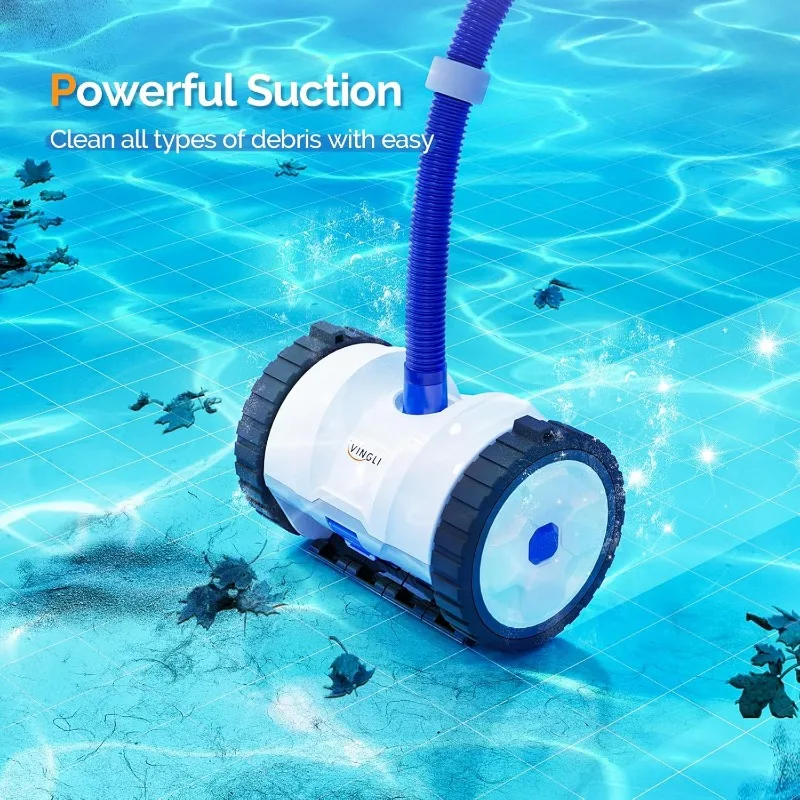 Pool Cleaner Suction-Side Pool Vacuum Automatic Sweeper for Inground Swimming Pool,Climbs Walls -39.6ft Tangle Free Hose