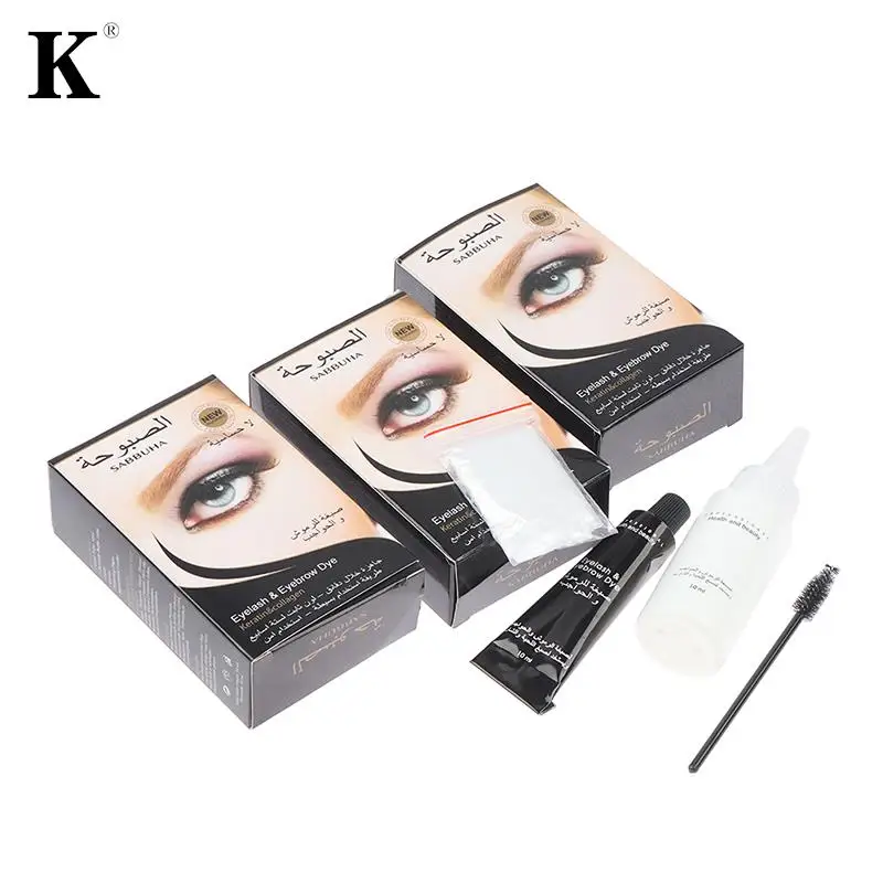 Professional Series Henna Eyelash Eyebrow Dye Tint Gel Eyelash Brown Black Color Tint Cream Kit, 15-minute Fast Tint Easy Dye