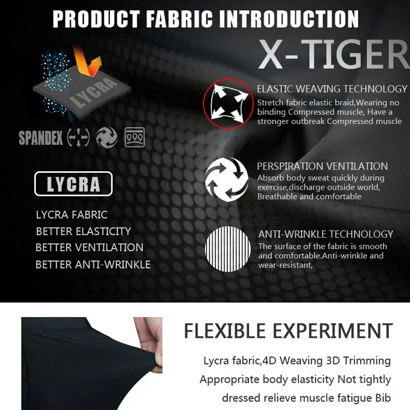 X-TIGER Racing Cycling Shorts With High-Density 5D GEL Pad UV protection Lightweight Breathable Short Pant For Long Time Ride