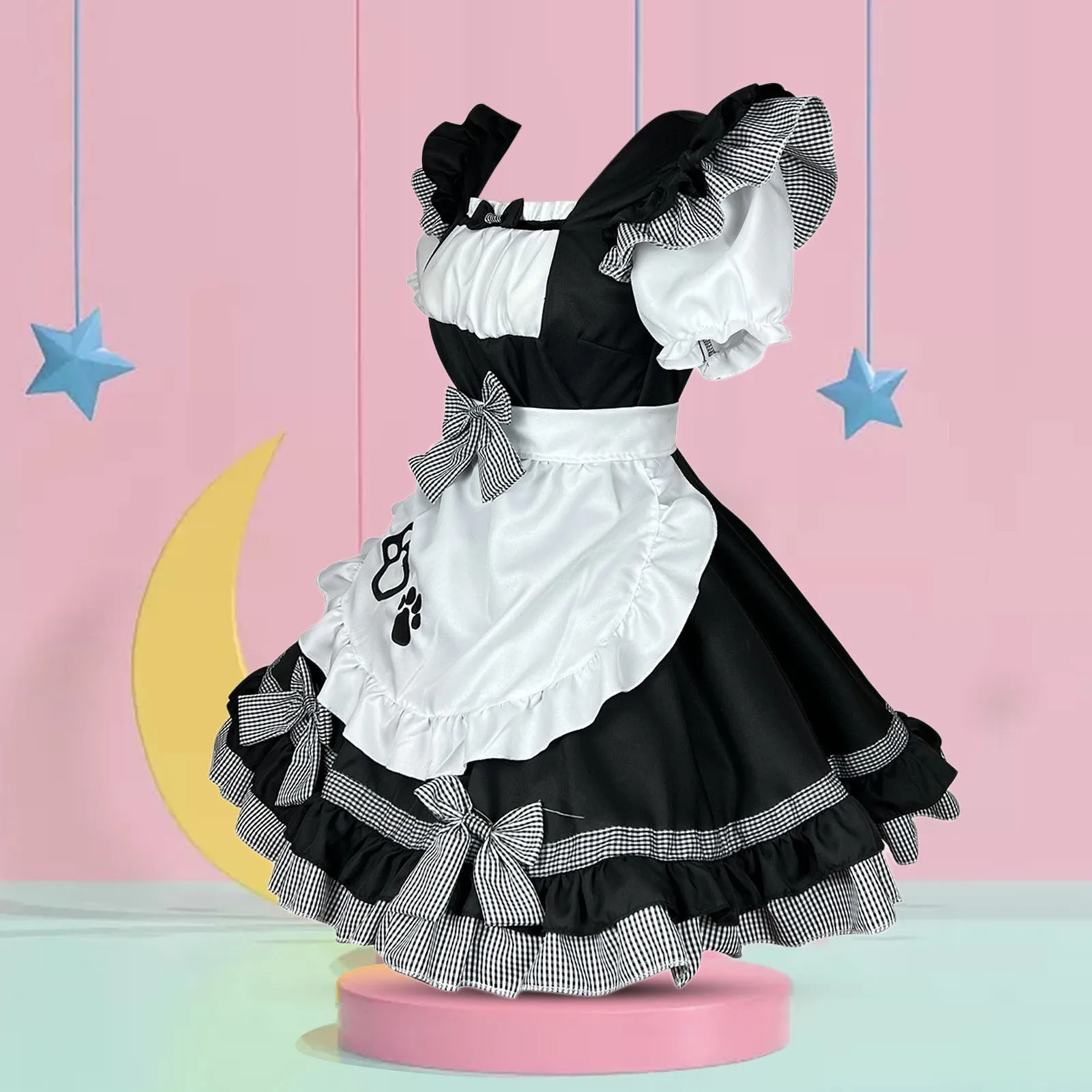 Lolita Cat Girl Maid Dress Maid Cosplay Costumes Plus Size Apron Waitress Maid Outfit Anime Cute Girl Party Stage Costumes S-5XL