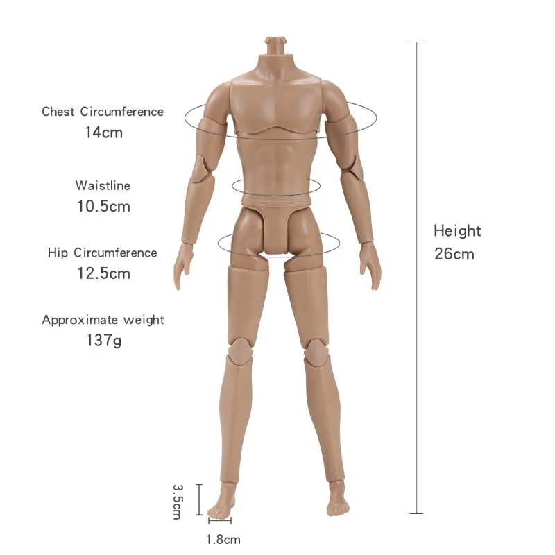 قطعة واحدة 1/6 كين ذكر دمية الجسم 26 سنتيمتر ارتفاع متعدد المفاصل الجسم فستان اكسسوارات للأطفال هدية #3