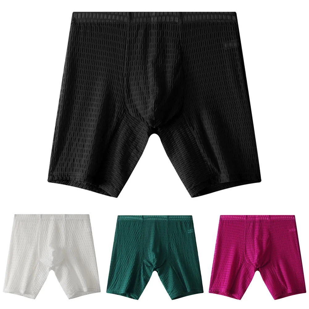 Mens Lace Boxer Shorts Boxer Long Leg Underwear Lace Sports Underwear Breathable Fabric Classic Style Men's Fashion