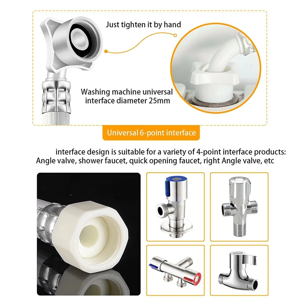 Water inlet pipe extension for washing machine flexible hose connector 0 6 meter plastic pipe leak for proof for home water