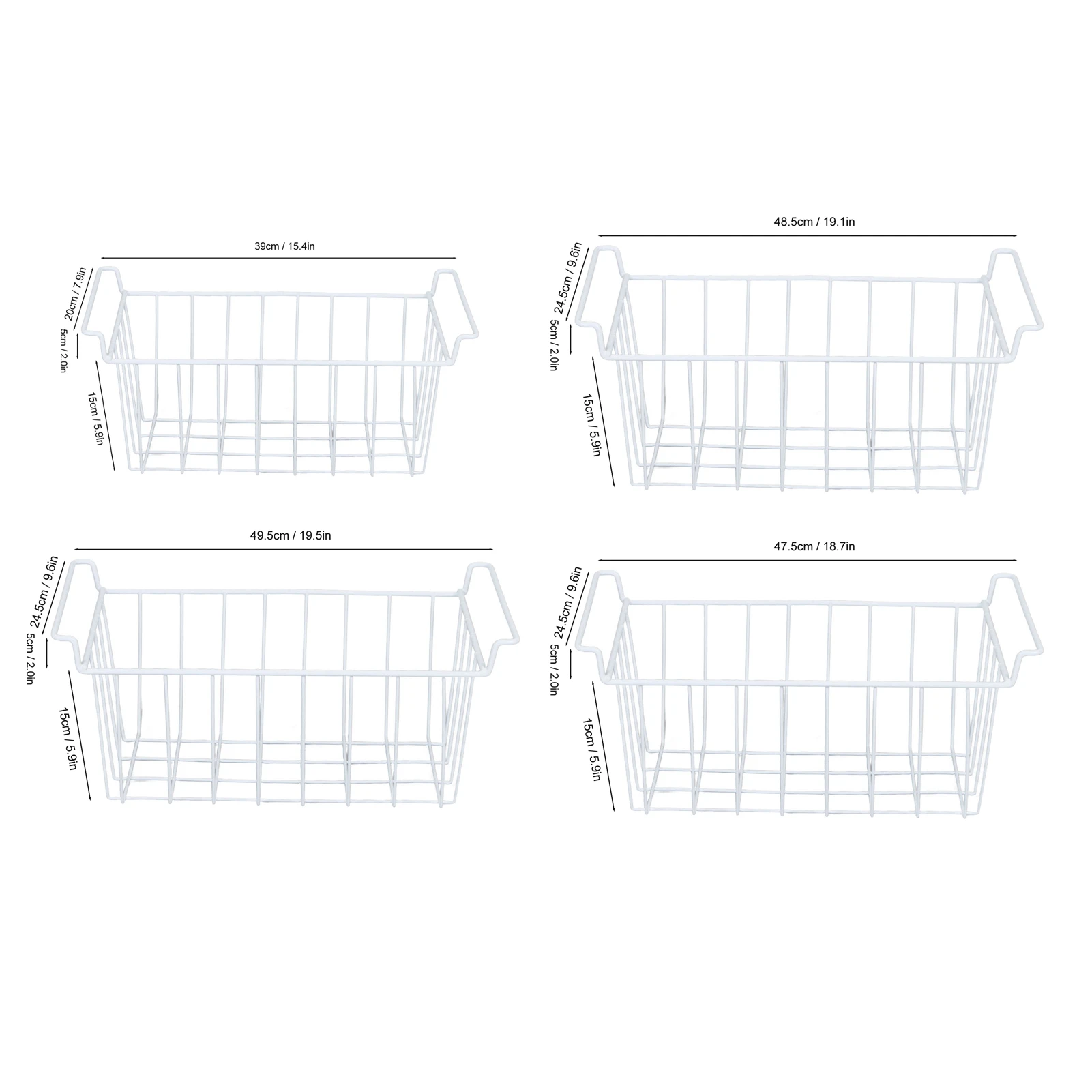 منظم تخزين سلك الفريزر، سلال فريزر مستطيلة مقاومة للصدأ من الفولاذ المقاوم للصدأ، طلاء البولي ايثيلين للمطبخ