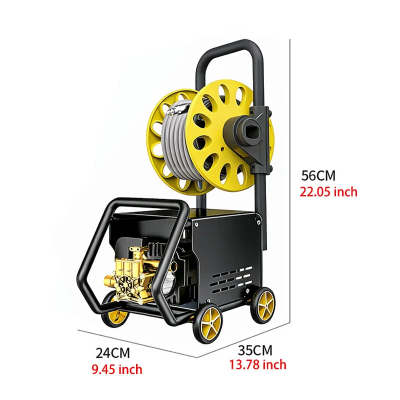 High Pressure Car Washer 2000W Portable Power Washer with Hose Reel 220V Electric Pressure Cleaner for Home Patio Car Cleaning