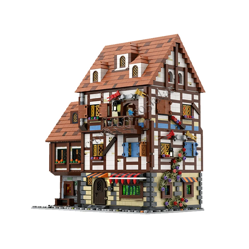 4801 PCS Customized MOC Medieval Castle Residential Housing Model Building DIY Blocks Bricks Assembly Toy Holiday Gifts For Kids
