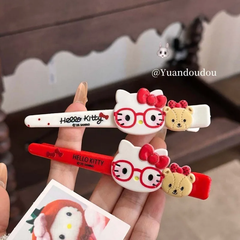 

Cute Japanese Hello Kitty Hairpin Large Duckbed Hairpin Cartoon Sweet Girl Katie Hair Accessories Storage Wholesale
