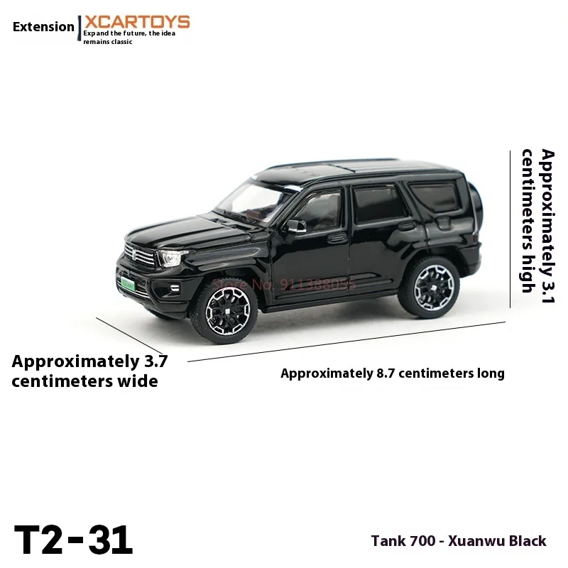 Xcartoys Druckgusslegierung 1:64 Automodell Spielzeugpanzer 700- Schwarz Sammlung Dekorationen Display Geschenk