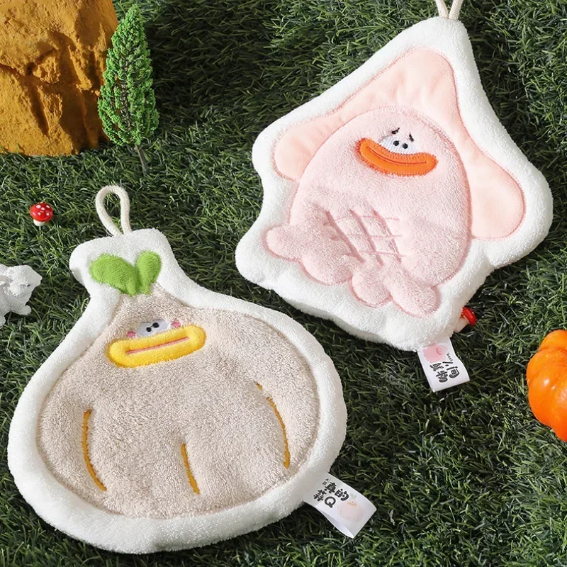 Niedliches hängendes Handtuch für Kinder, Kinder, Badehandtuch, Korallenvlies-Taschentücher, saugfähiges Wischtuch
