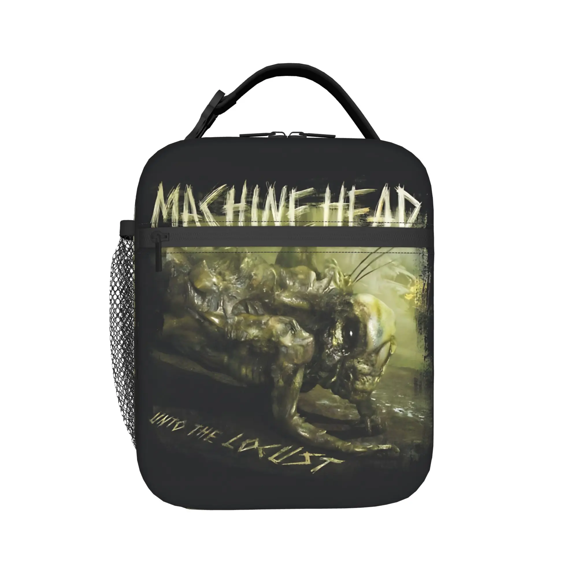 Machine Head  Unto the Locust album 2011 Lunch Bag  Portable Lunch Box Unisex Office Print Cooler Bag Cute Tote Food Bags