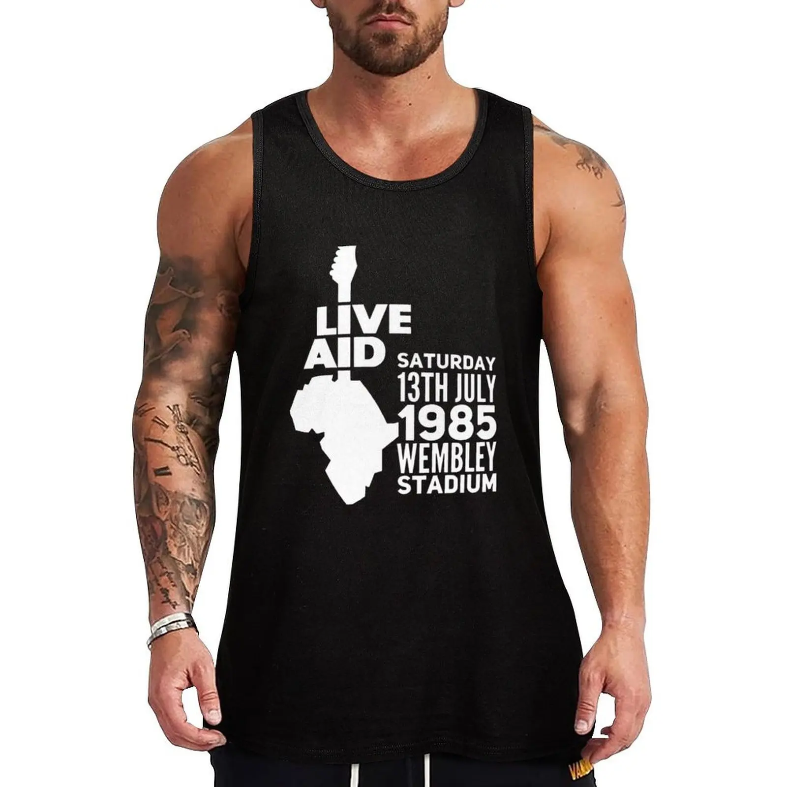 1985 Live Aid Rock Music Concert T Shirts Queen Essential Tank Top Abstract Print Tank Top Casual Graphic Sleeveless