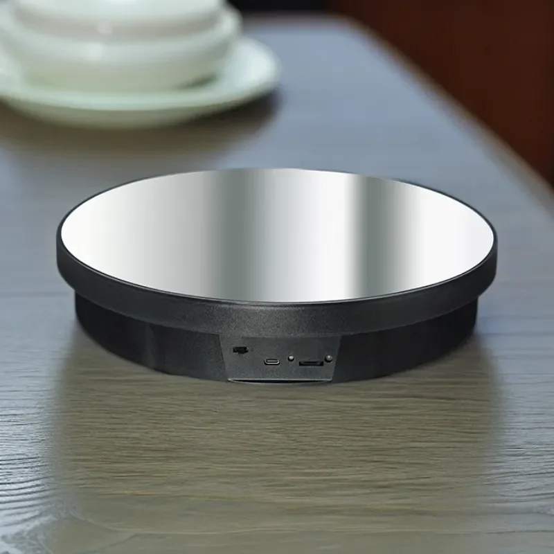40Cm Electric Rotating Display Stand Turntable For Live Streaming Video Shooting Product Showcase Black White Gold Color