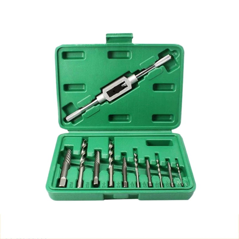 11Pcs Damaged Screw Extractor Set Remove Stripped Or Broken Screws Bolt Fastener Easy Out With Right Handed Boring Drill Bit Set