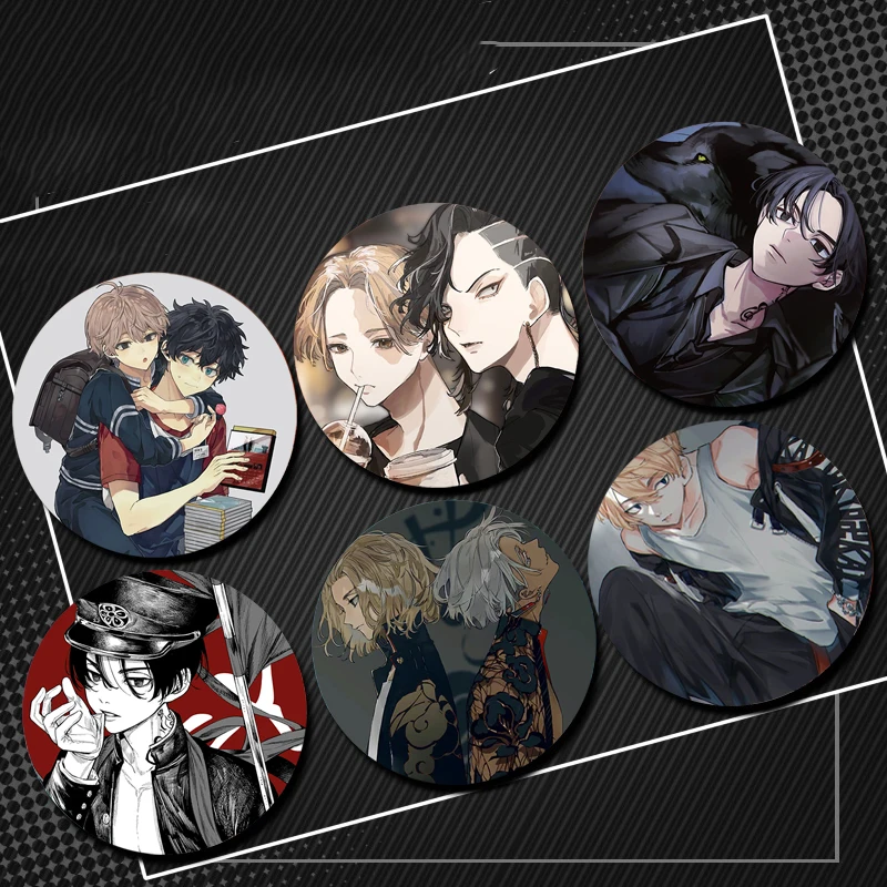 

32/44/58mm Round Anime Manjiro Sano Enamel Pins Handmade Brooch Cartoon Cosplay Badge on Backpack Jewelry Accessories Gifts