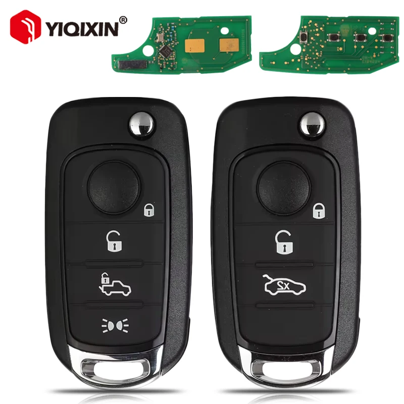 

YIQIXIN 3/4 кнопки 433 МГц 4A чип Smart Flip удаленный автомобильный ключ для Fiat 500X Egea Tipo Crono Toro 2016 2017 2018 необрезанное лезвие