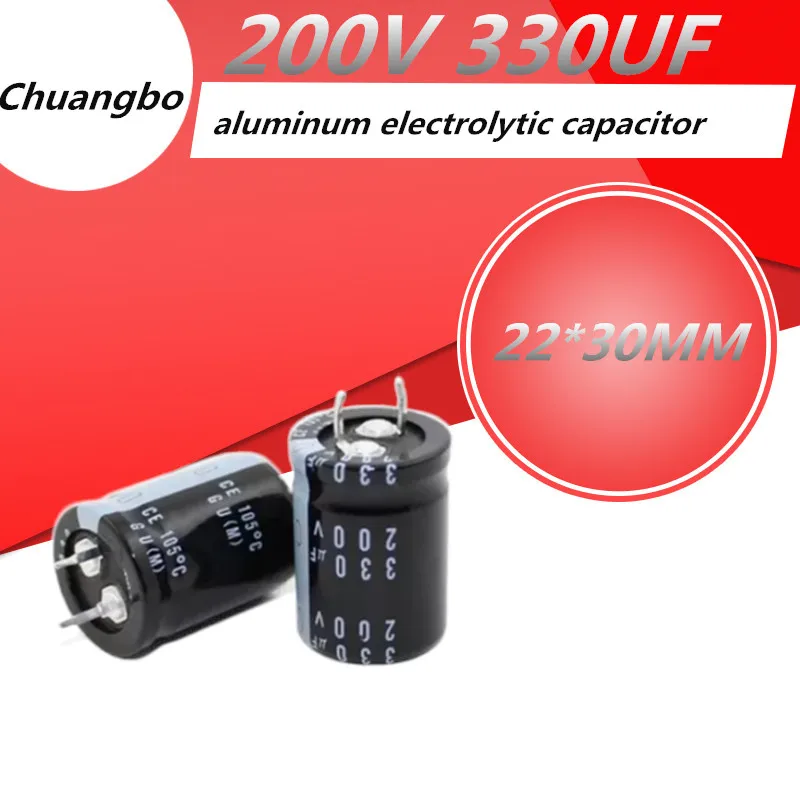 2-10pcs 200V330UF 22x30MM Aluminum Electrolytic Capacitor 200V 330UF 22*30MM