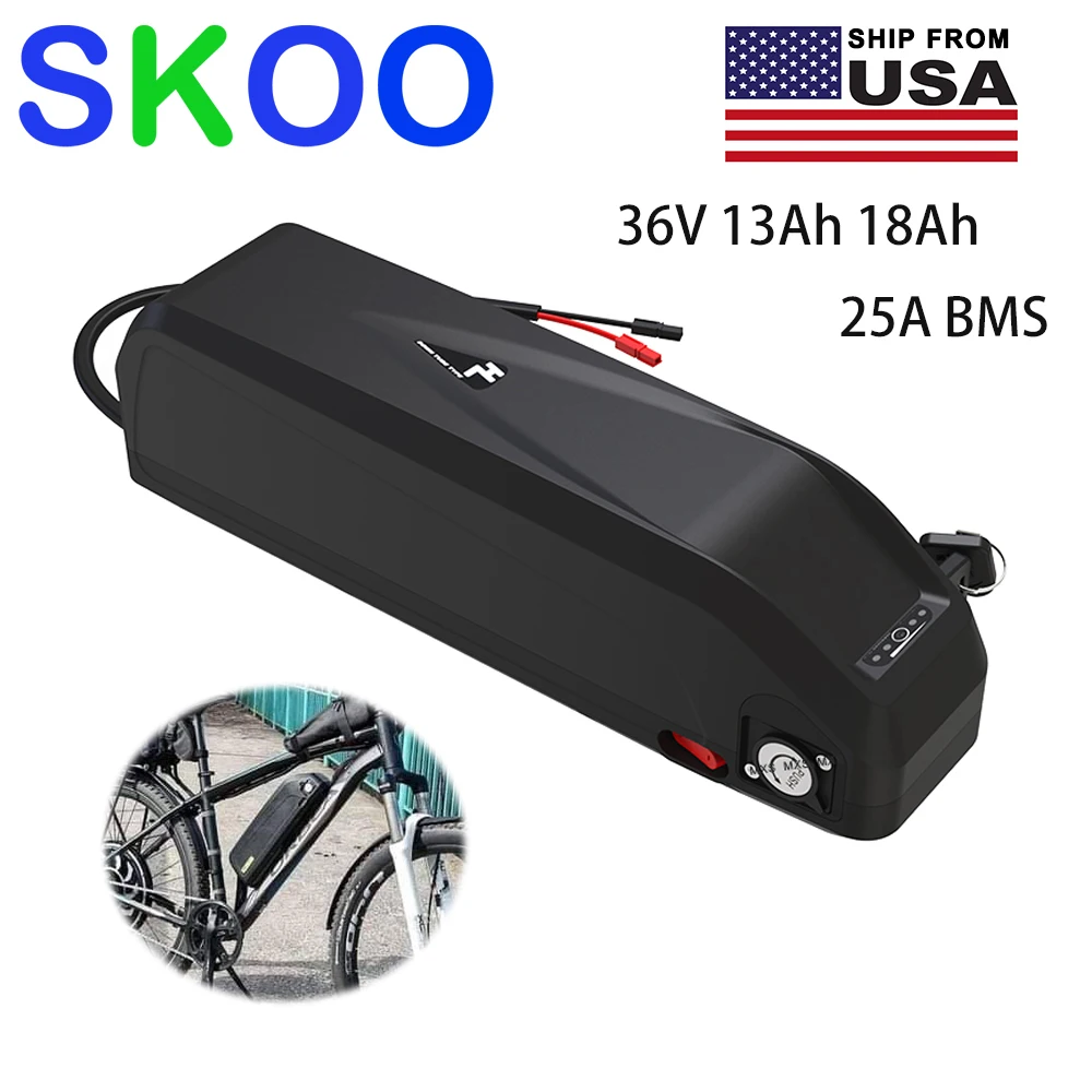 

US Stocked 36V 13Ah 18Ah Down Tube Hailong3 Lithium Ion 18650 Cell Ebike Battery Electric Bike Battery 200W 250W 350W 500W 750W