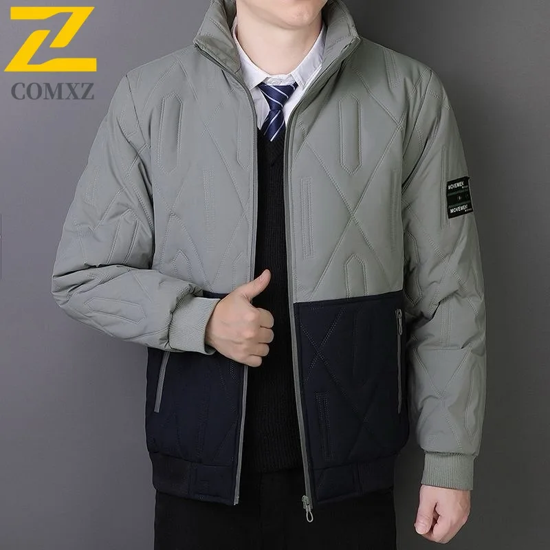 

COMXZ Мужское пальто-паркер, теплое бейсбольное пальто, зимнее толстое хлопковое стеганое пальто, уличная походная лыжная ветрозащитная парка для холодной погоды