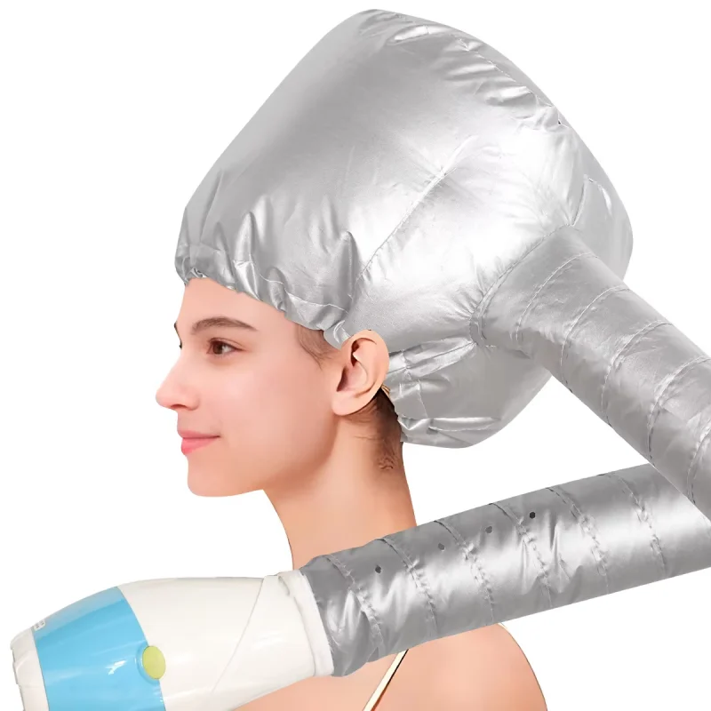 Gorro Secador de Pelo Portátil, Gorro de Secado con Aire Caliente Ajustable para Tratamientos Capilares en Casa, Permanente y Acondicionamiento Profundo