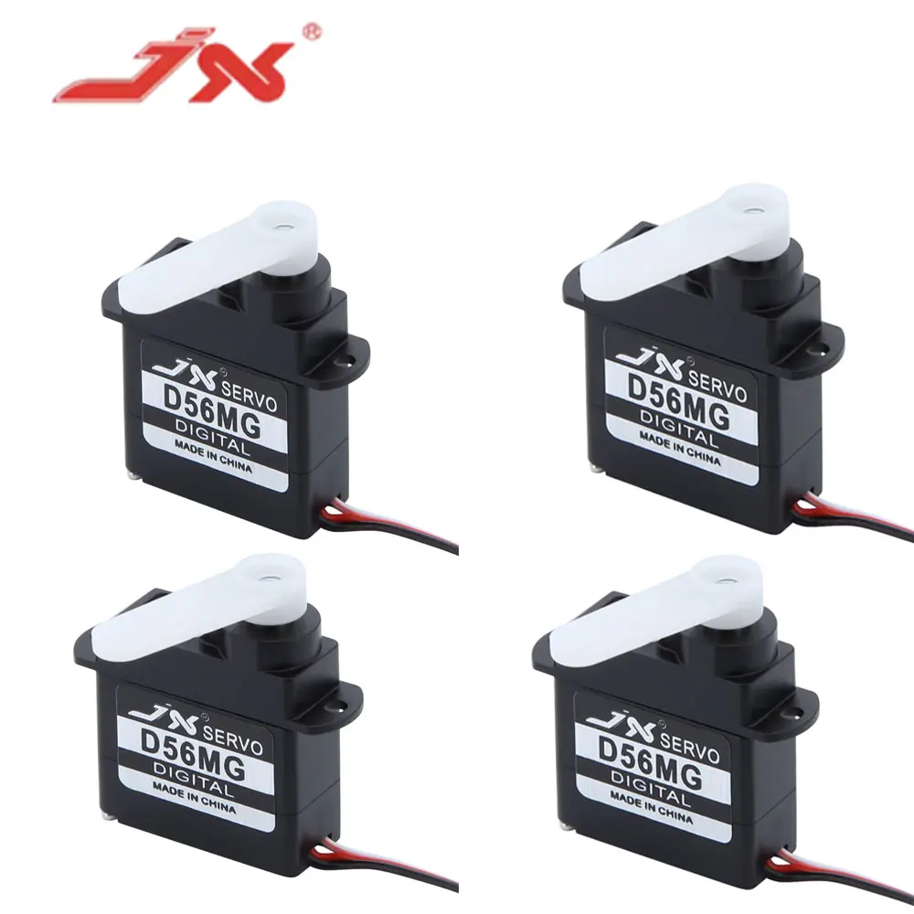 Servomoteur numérique sans noyau JX Servo PDI-D56MG 1/4PCS 5.6g à engrenages métalliques 0.89KG 0.08sec/60 °   Pour hélicoptère RC, avion, drone, voiture, bricolage