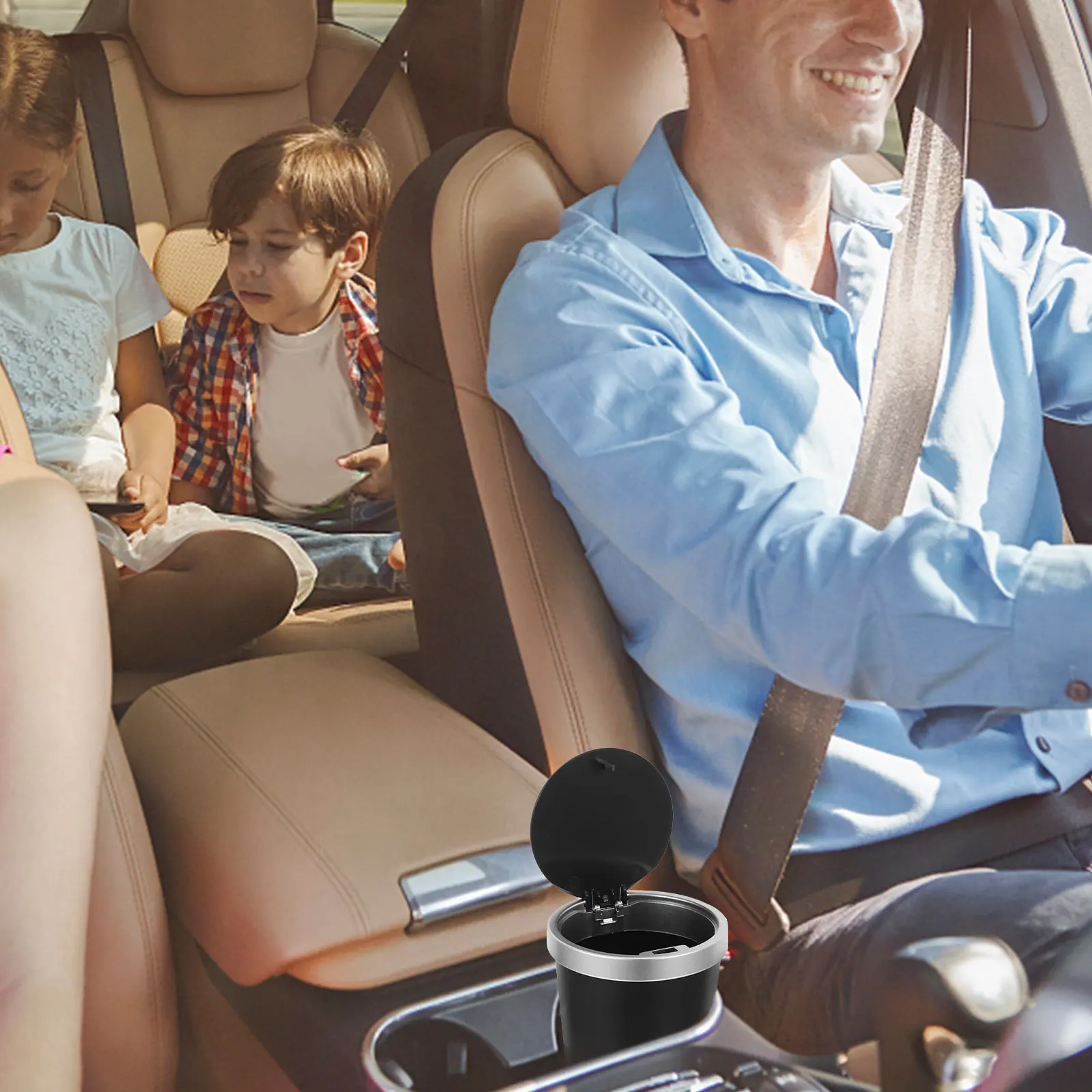 

Car Trash Can Center Console Mini Garbage Container Portable PP Material Storage Bin Car Accessories Trash Can