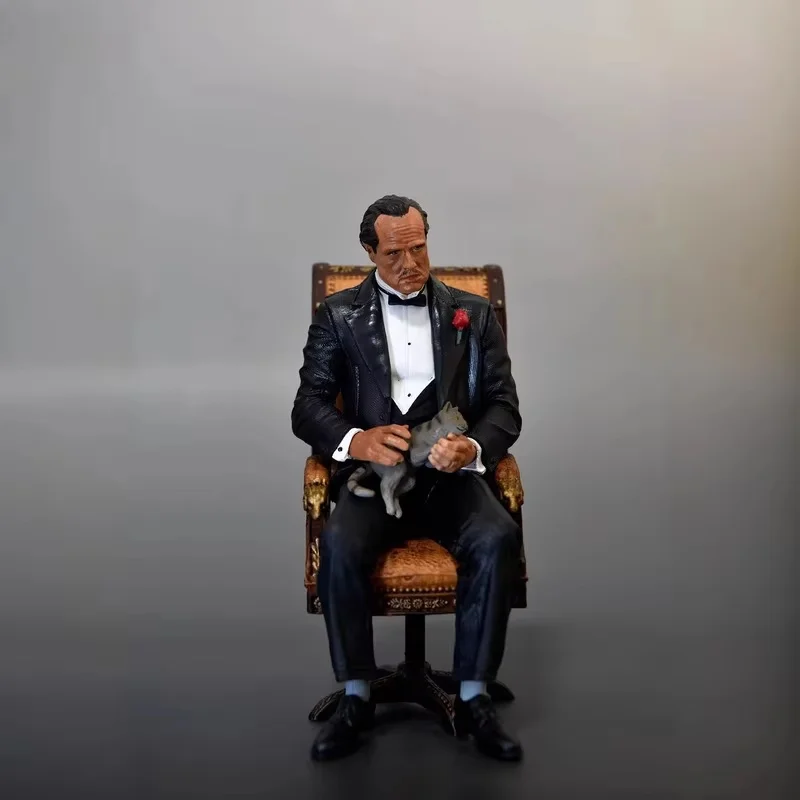 The Godfather Michael Corleone Handsome Doll Hand-Made Model Sitting Posture Gesture Exchangeable Ornaments Toy Gift 16cm
