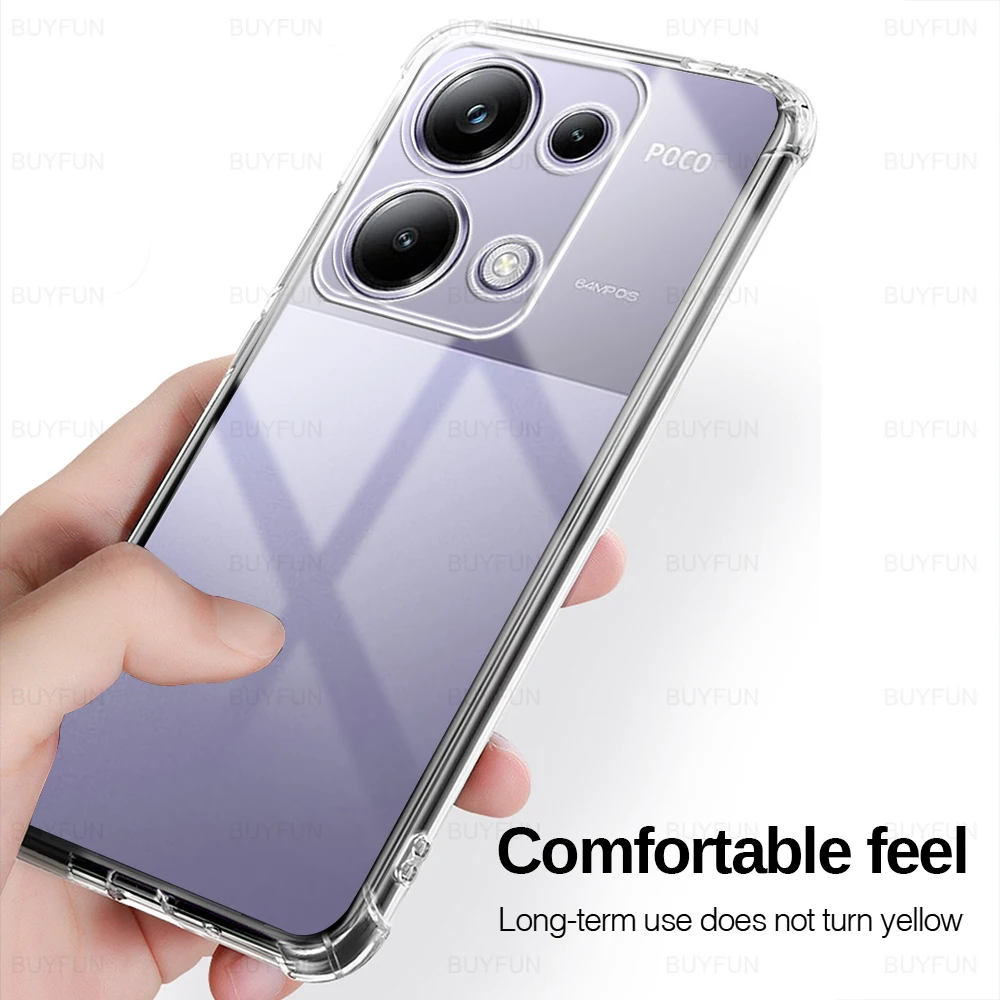 Funda de teléfono transparente para Xiaomi Poco M6 Pro M6pro 4G, carcasa trasera suave para Xiaomi poko M 6 6pro poxoM6, carcasa protectora