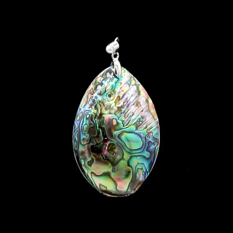 Vintage Colorful Double Sided Abalone Shell Pendants Charms Random Size Natural Mother Pearl Shell Pendants for Jewelry Making