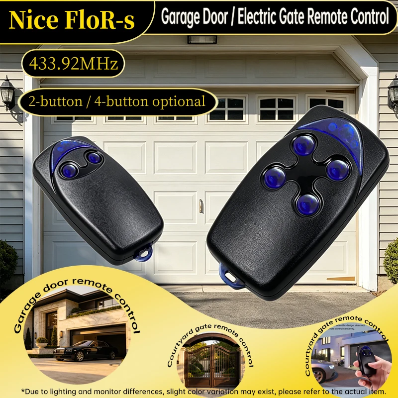 

Garage Door Remote Control 433.92MHz Rolling Code NICE FLORS FLO2RS FLO4RS FLO2RE FLO4RE ERA ONE INTI O4 ON2 ON4 ON2E ON4E