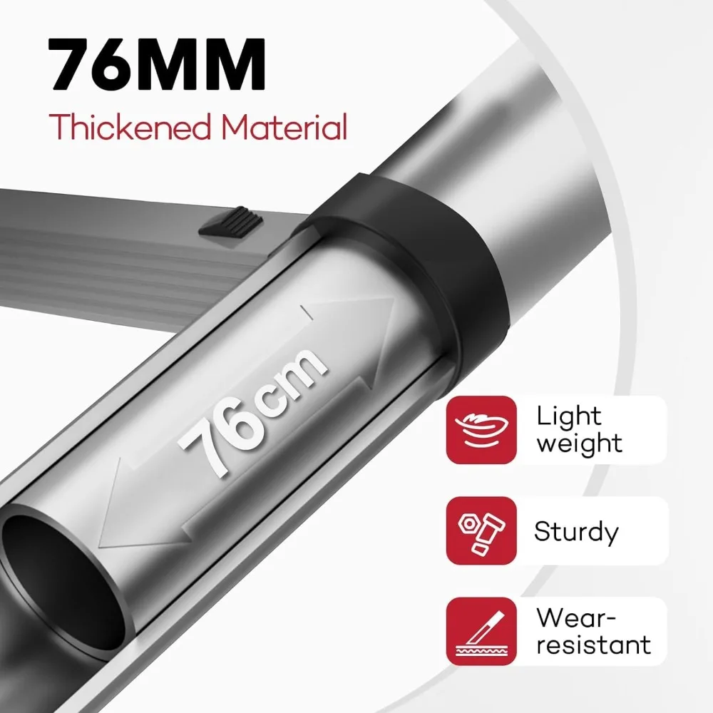 텔레스코픽 사다리 A 프레임, 16.5피트 컴팩트 알루미늄 연장 사다리, 휴대용 텔레스코픽 RV 사다리 (야외 캠핑 여행용)