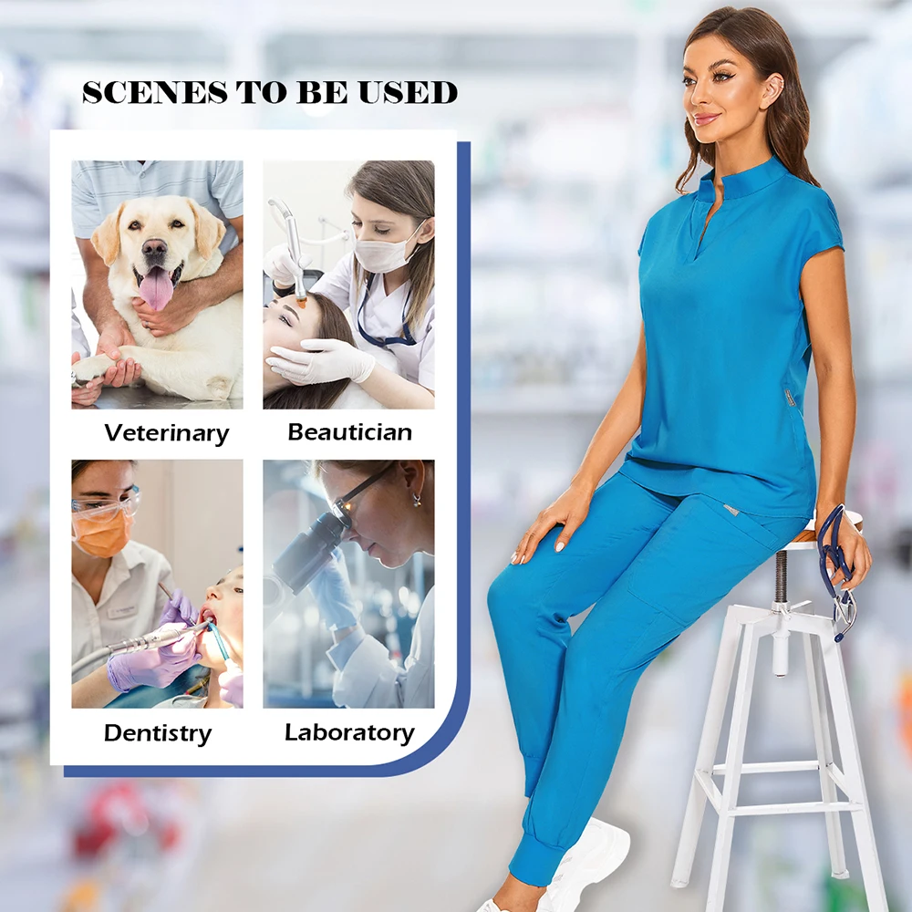 Dentist Uniform Beauty Salon Health Care WorkWear Wholesale Medical Suits for Women Hospital Surgical Sets Lab Clinical Uniforms