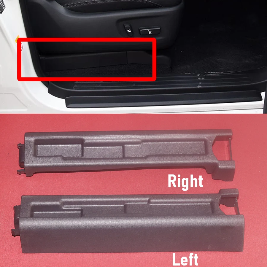 1x Beige/Black Car Front First Row Left/Right Seat Rail Trim Cover Sliding Track For Toyota Prado LC150 2010-2020 71149-0G010-C0