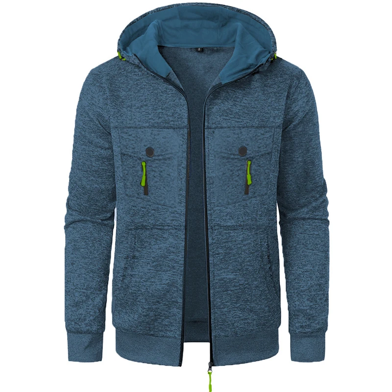 لعبة الحيوان في الهواء الطلق الرجال عادية هوديي بلوزات سستة جاكيتات للرجال معاطف كبيرة الحجم شتاء دافئ العمل القمم رياضية الرجال #5