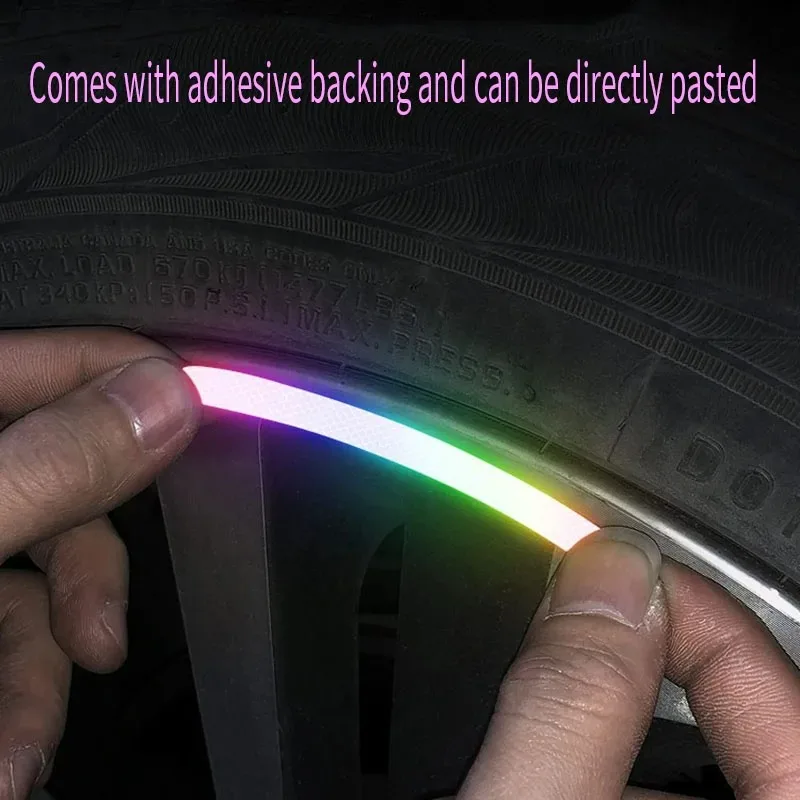 40pcs Car Wheel Hub Reflective Sticker Tire Rim Reflective Strips Luminous for Night Driving Car Bike Motorcycle Wheel Sticker image 4