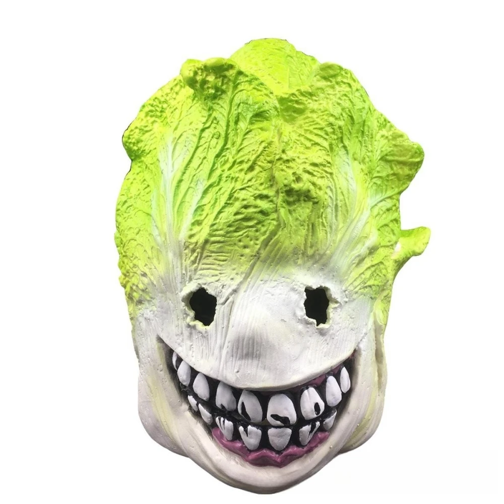 

China Cabbage Mask Horror Latex Helmet Funny Full Face Headwear Halloween Masquerade Party Costume Prank Prop