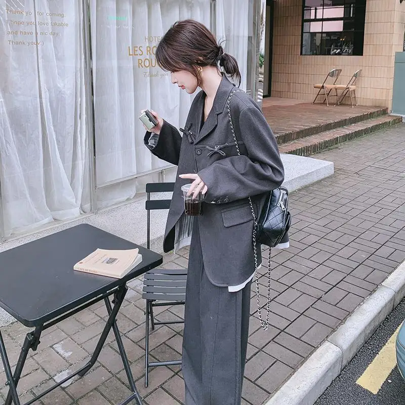 SuperAen Splicing Design Blazer da donna Primavera e autunno 2025 Nuovi pantaloni blazer casual Set da due pezzi