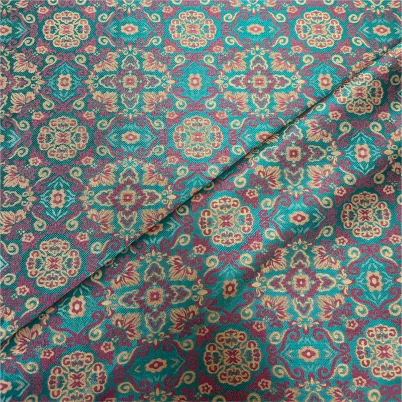 Xiangyunsha jacquard fabric new Chinese-style shirt short-sleeved cheongsam dress for women