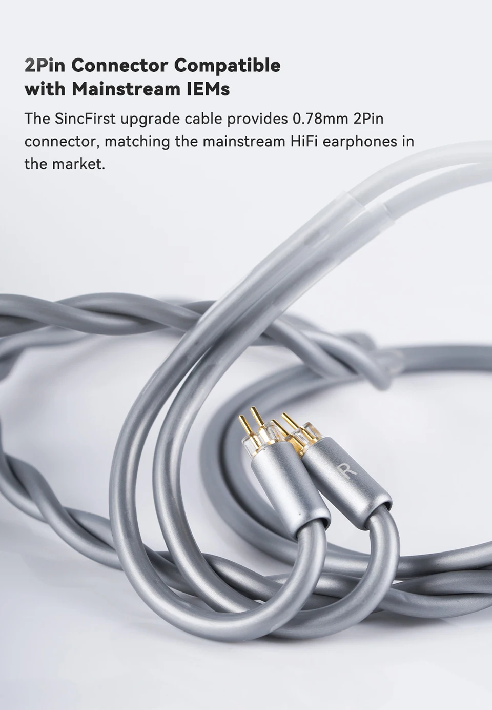 NICEHCK SincFirst HiFi Upgrade-Kabel 7N OFC IEM Kopfhörerkabel 4,4mm 2-Pin für DB2 Tears Conch SODA Starfield 2 WAN ER SG – Detail 5