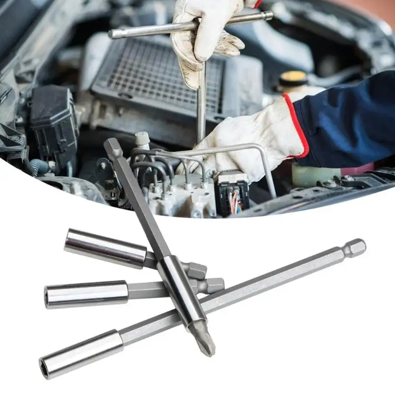 652F 4Pcs/set Bit Holder Set Long Extension 60mm 75mm 100mm 150mm for Electric Drill Screwdriver Accessories