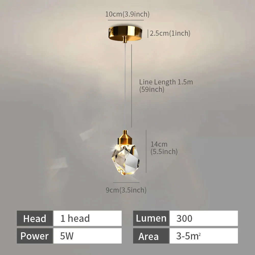 الحديثة الإبداعية بريق الثريا مصباح السقف كريستال حجر ضوء ديكور المنزل تعليق السرير الطعام لوفت الإضاءة الفاخرة #6