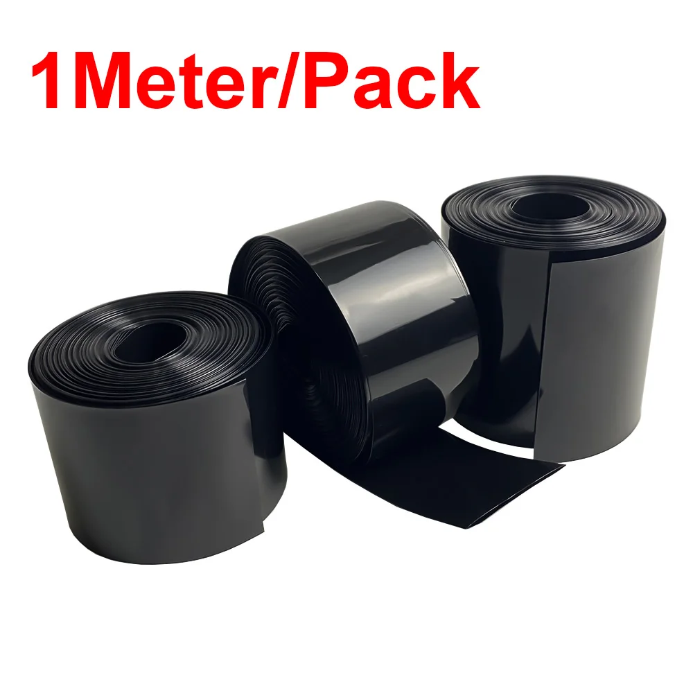 

1meter 18650 Lipo Battery PVC Heat Shrink Tube Pack mm ~ 100mm Insulated Film Wrap Lithium Case Protection Cable Sleeve Black