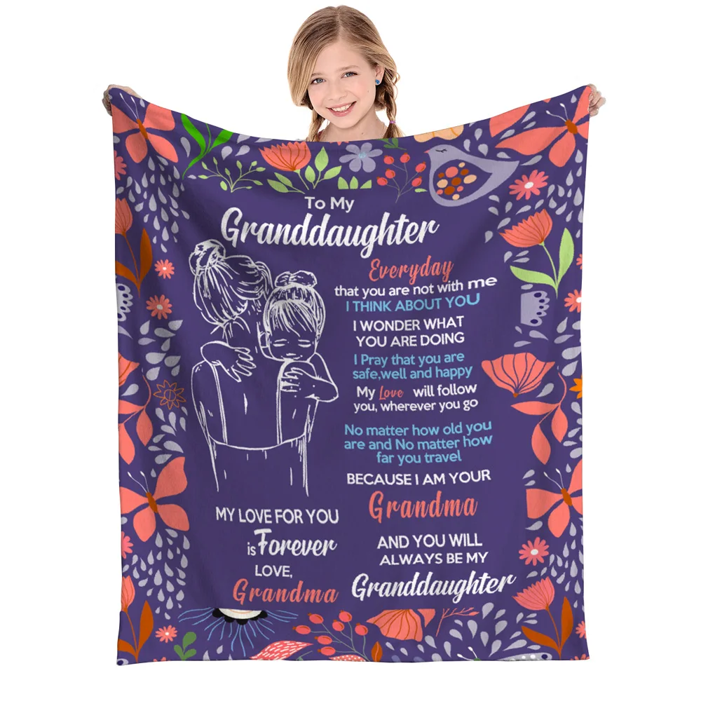 

personalized blanket for granddaughter beautiful flowers suitable for sofa bed travel cover blanket