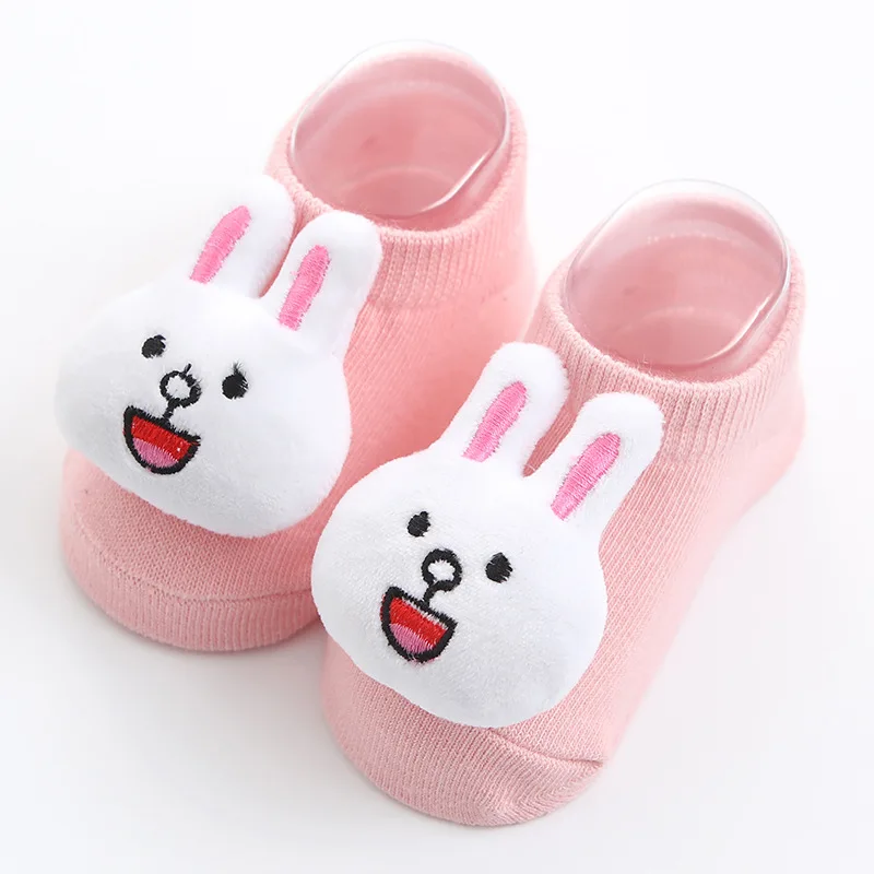 Newborn Socks Korean Style Boys and Girls Cotton Cartoon 3D Animal Bunny Ankle Socks Ins New Seasonal Anti-slip Doll Hosiery